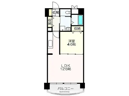 ドマーニ葛島(1LDK/2階)の間取り写真
