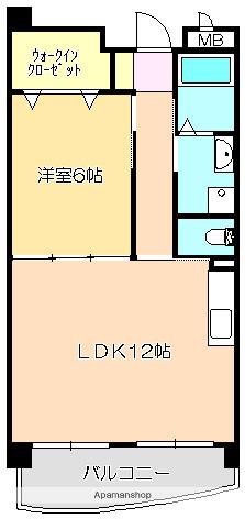 マリベールTANOUCHI(1LDK/2階)の間取り写真