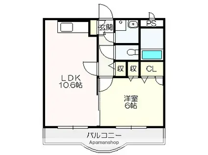 マリベールFK二葉(1LDK/3階)の間取り写真