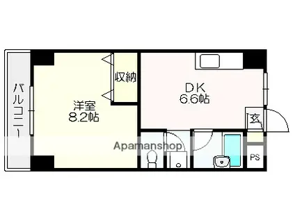 池本マンションF棟(1DK/4階)の間取り写真