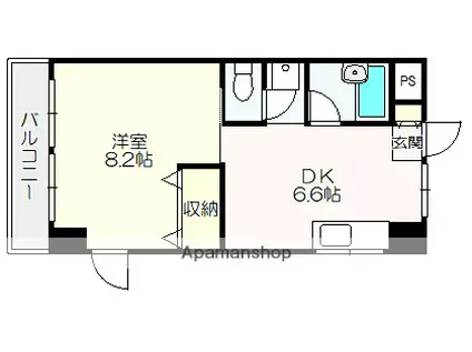 池本マンションF棟(1DK/4階)の間取り写真