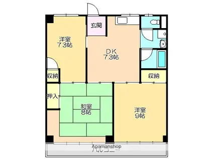 ロイヤルガーデンⅠ(3DK/1階)の間取り写真