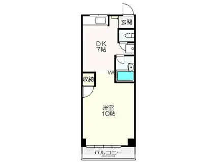 ロイヤルガーデンⅠ(1DK/3階)の間取り写真