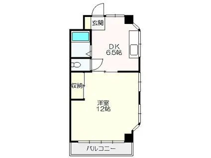 サンシティ2(1DK/3階)の間取り写真