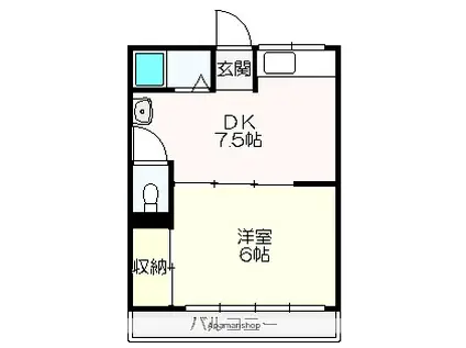 ロイヤル一宮(1DK/3階)の間取り写真
