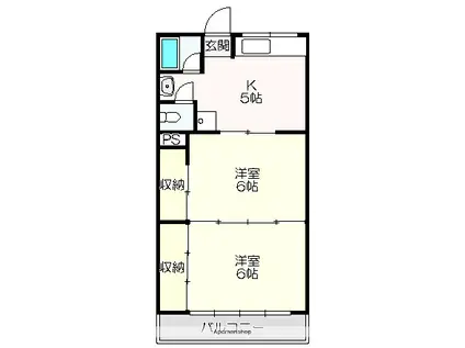北村マンション(2K/1階)の間取り写真