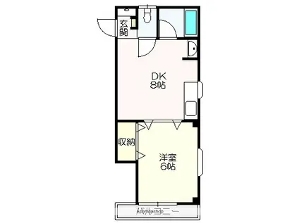 DRハウス1(1DK/2階)の間取り写真