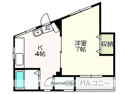 DRハウス1(1K/2階)の間取り写真