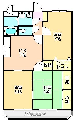 アドバンス(3DK/2階)の間取り写真