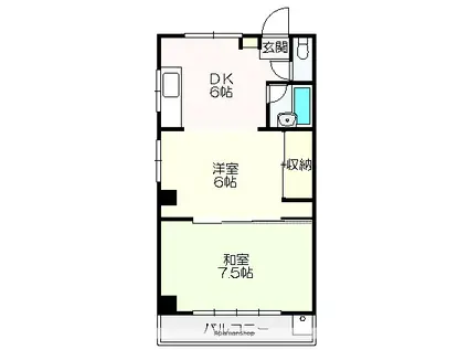 グランドコーポ高須(2DK/3階)の間取り写真