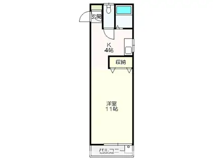 ハイスリー21・2(ワンルーム/4階)の間取り写真