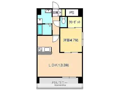 モルテステーレ(1LDK/8階)の間取り写真