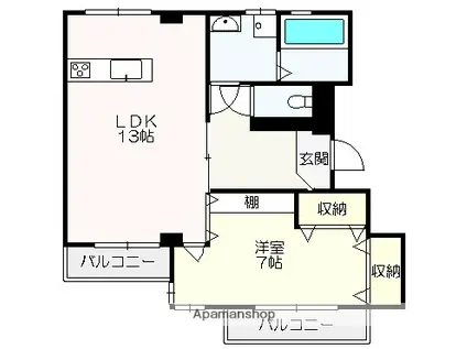 コーポNINOMIYAⅡ(1LDK/3階)の間取り写真