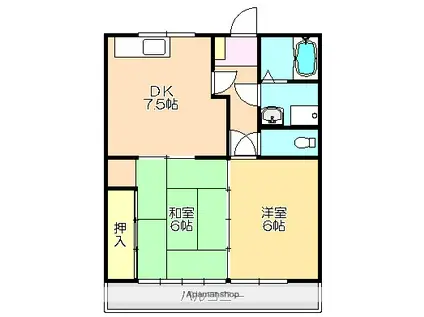 ポラリス野市Ⅰ(2DK/3階)の間取り写真