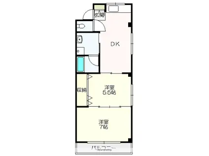 アーバンドウェルYS(2DK/2階)の間取り写真