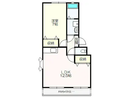 コーポ一宮Ⅰ(1LDK/1階)の間取り写真