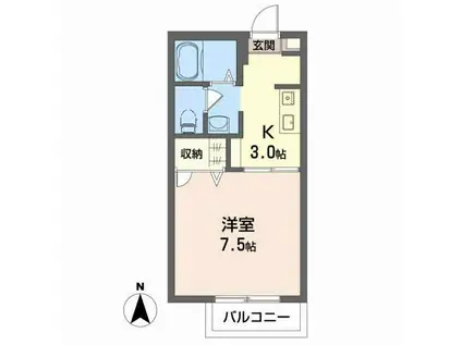 シャーメゾン・ソレイユA棟(1K/1階)の間取り写真