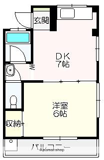 吉岡マンション(1DK/3階)の間取り写真