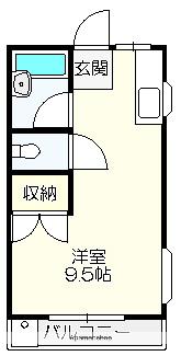 グリーンハイツ(ワンルーム/4階)の間取り写真