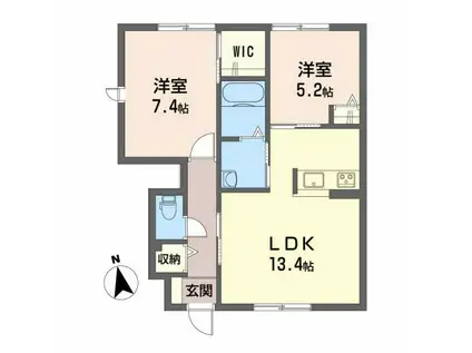 シャーメゾン・フェスターレ C棟(2LDK/1階)の間取り写真