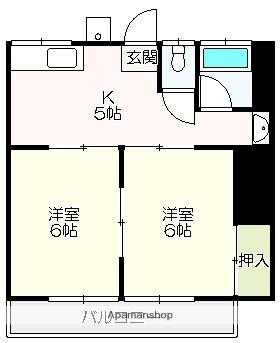 門田マンション(2K/2階)の間取り写真