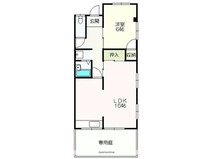 コーポひめくら(1LDK/1階)の間取り写真