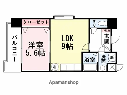 竪町センタービル(1LDK/7階)の間取り写真