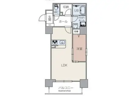 ときわビル(1LDK/9階)の間取り写真