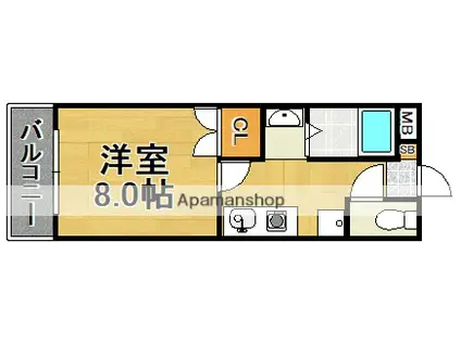 パワーズマンション南福岡(1K/1階)の間取り写真