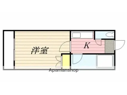 ベリエ井尻(1K/1階)の間取り写真