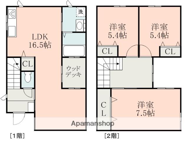 福岡市空港線 唐人町駅 徒歩16分 2階建 築12年(3SLDK)の間取り写真