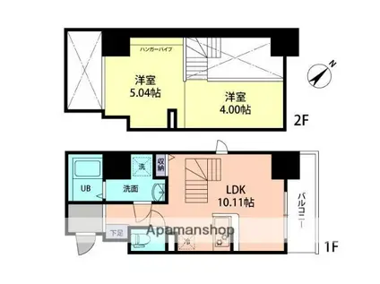 MODERN PALAZZO天神東グランM(1LDK/1階)の間取り写真