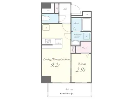 MAHORA天神(1LDK/7階)の間取り写真