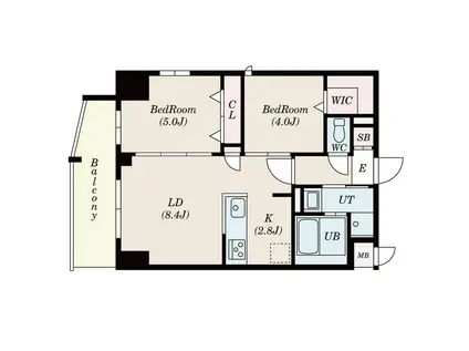 S-RESIDENCE名島(2LDK/3階)の間取り写真