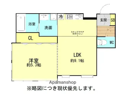 ラシックランテ平和(1LDK/3階)の間取り写真