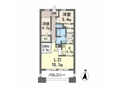NUDGEONE.照葉(3K/2階)の間取り写真