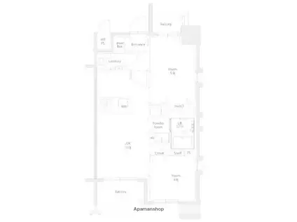 エンクレスト博多EXCEED(2LDK/4階)の間取り写真