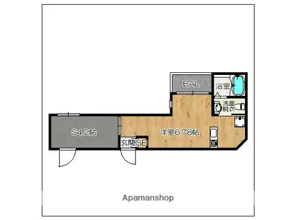ガレット南福岡(ワンルーム/4階)の間取り写真