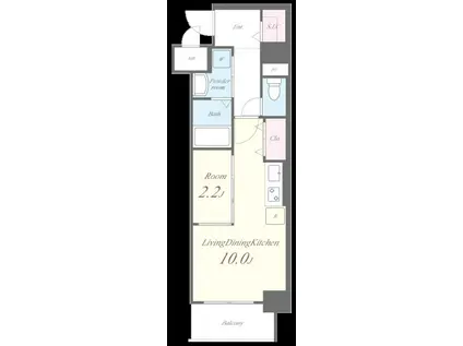 ライフプラン赤坂(1LDK/8階)の間取り写真