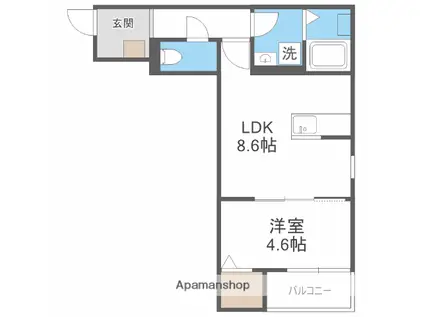 グランレーヴ井尻A(1LDK/1階)の間取り写真