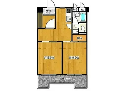 ダイアパレス大名702(2DK/7階)の間取り写真