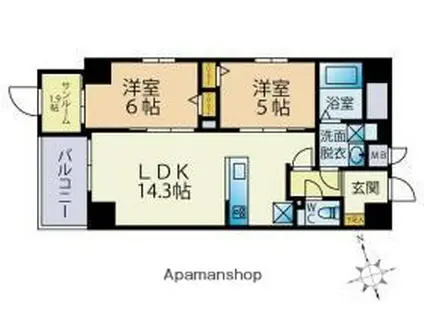大手門3丁目ビル(2SLDK/3階)の間取り写真