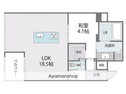 アルティザ博多ミッドシティ(1LDK/15階)の間取り写真