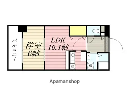 MEDIO21(1LDK/2階)の間取り写真