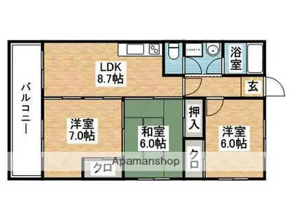 BANビル(3LDK/5階)の間取り写真