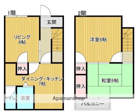 グリーンハイツ田富(3DK/1階)の間取り写真
