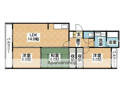 WIN94(3LDK/4階)の間取り写真