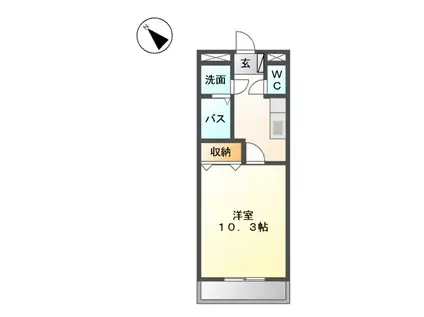 フランコルシャン(1K/1階)の間取り写真