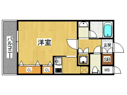 プライムアーバン博多(ワンルーム/6階)の間取り写真