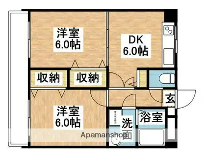 グランコート(2DK/3階)の間取り写真